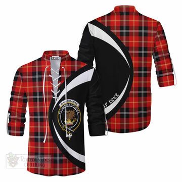 Majoribanks Tartan Ghillie Kilt Shirt with Family Crest Circle Style