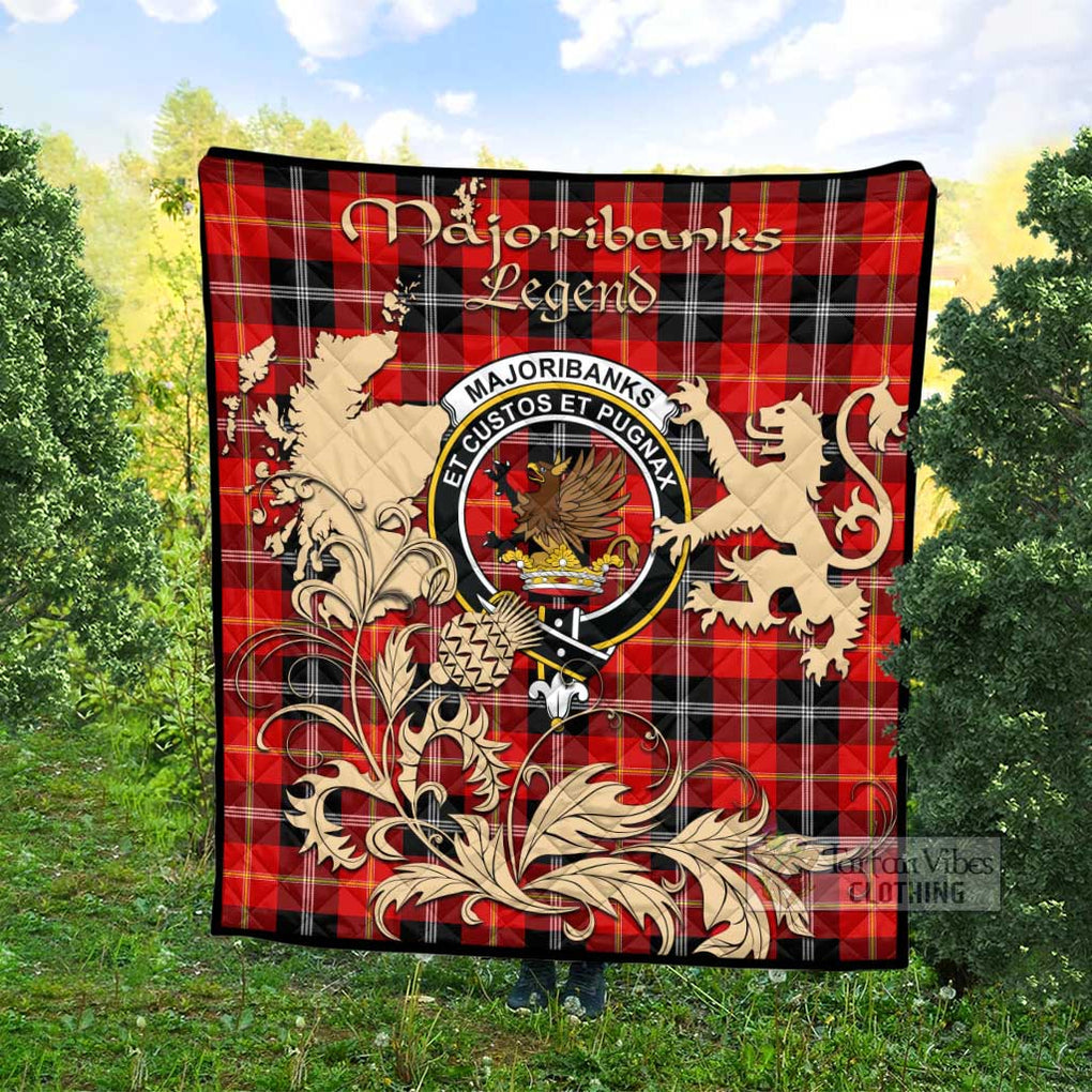 Tartan Vibes Clothing Majoribanks Tartan Quilt with Family Crest and Scottish Symbol Style