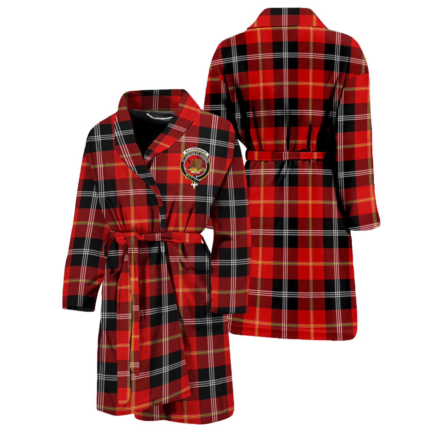 Majoribanks Tartan Bathrobe with Family Crest Unisex S - Tartan Vibes Clothing