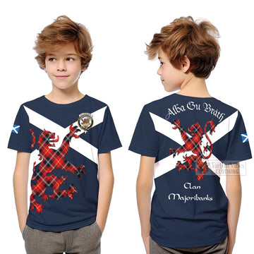 Majoribanks Tartan Lion Rampant Kid T-Shirt Proudly Display Your Heritage with Alba Gu Brath and Clan Name