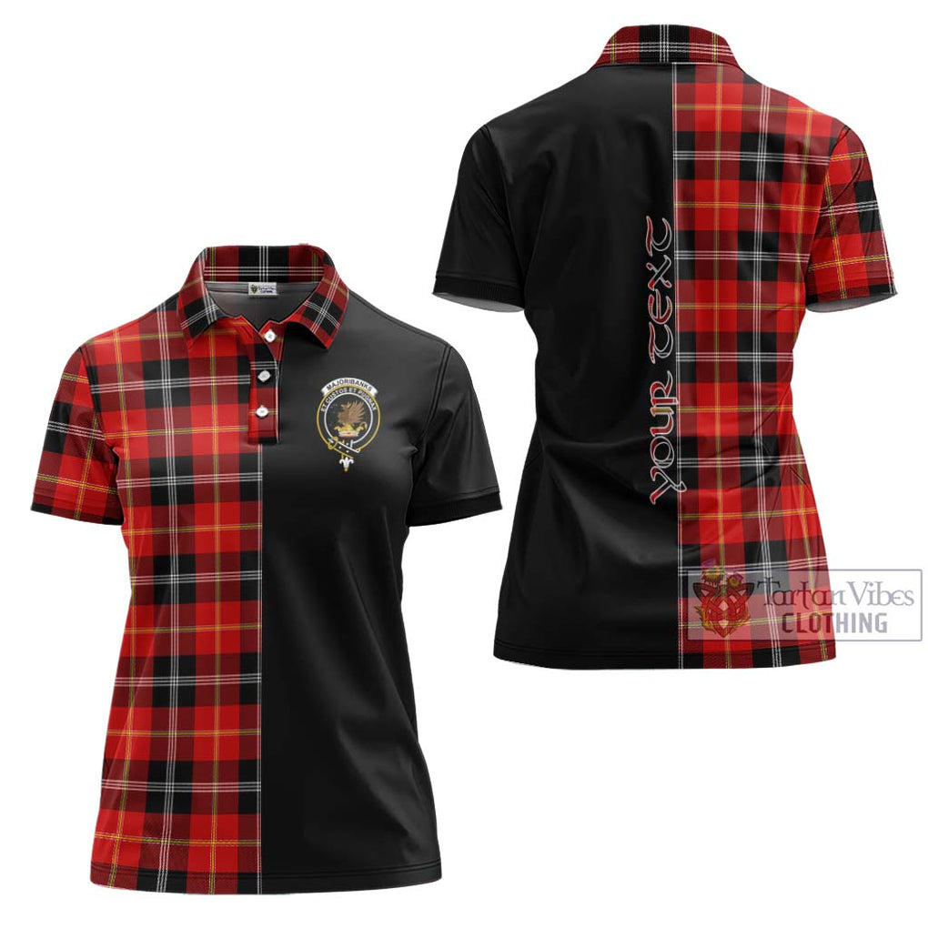 Majoribanks Tartan Women's Polo Shirt with Family Crest and Half Of Me Style Women - Tartanvibesclothing Shop