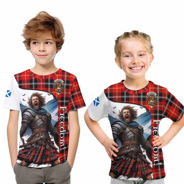 Majoribanks Crest Tartan Kid T-Shirt Inspired by the Freedom of Scottish Warrior