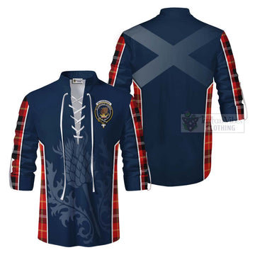 Majoribanks Tartan Ghillie Kilt Shirt with Family Crest and Scottish Thistle Vibes Sport Style