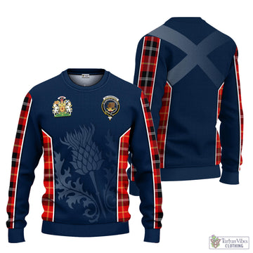 Majoribanks Tartan Knitted Sweatshirt with Family Crest and Scottish Thistle Vibes Sport Style