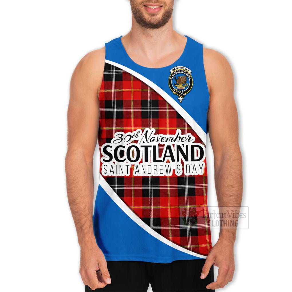 Tartan Vibes Clothing Majoribanks Family Crest Tartan Men's Tank Top Celebrate Saint Andrew's Day in Style