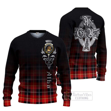 Majoribanks Tartan Knitted Sweater Featuring Alba Gu Brath Family Crest Celtic Inspired