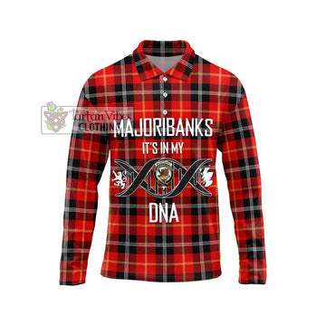 Majoribanks Tartan Long Sleeve Polo Shirt with Family Crest DNA In Me Style