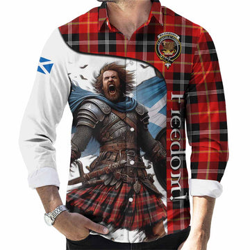 Majoribanks Crest Tartan Long Sleeve Button Shirt Inspired by the Freedom of Scottish Warrior