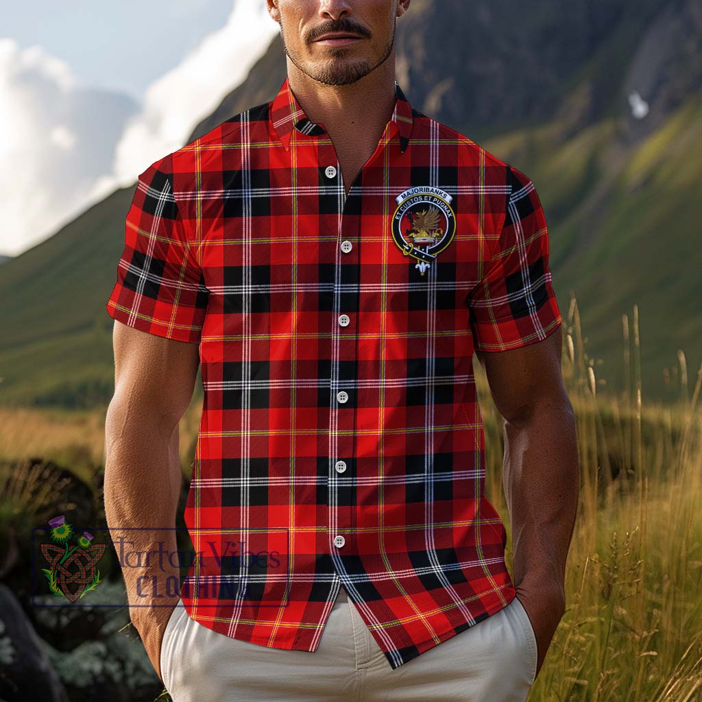 Tartan Vibes Clothing Majoribanks Tartan Cotton Hawaiian Shirt with Family Crest