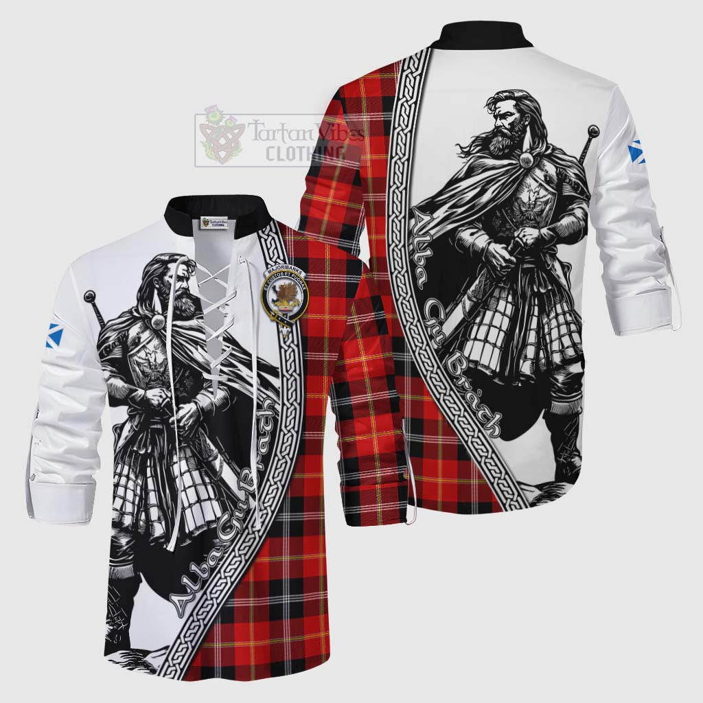 Tartan Vibes Clothing Majoribanks Tartan Clan Crest Ghillie Kilt Shirt with Highlander Warrior Celtic Style