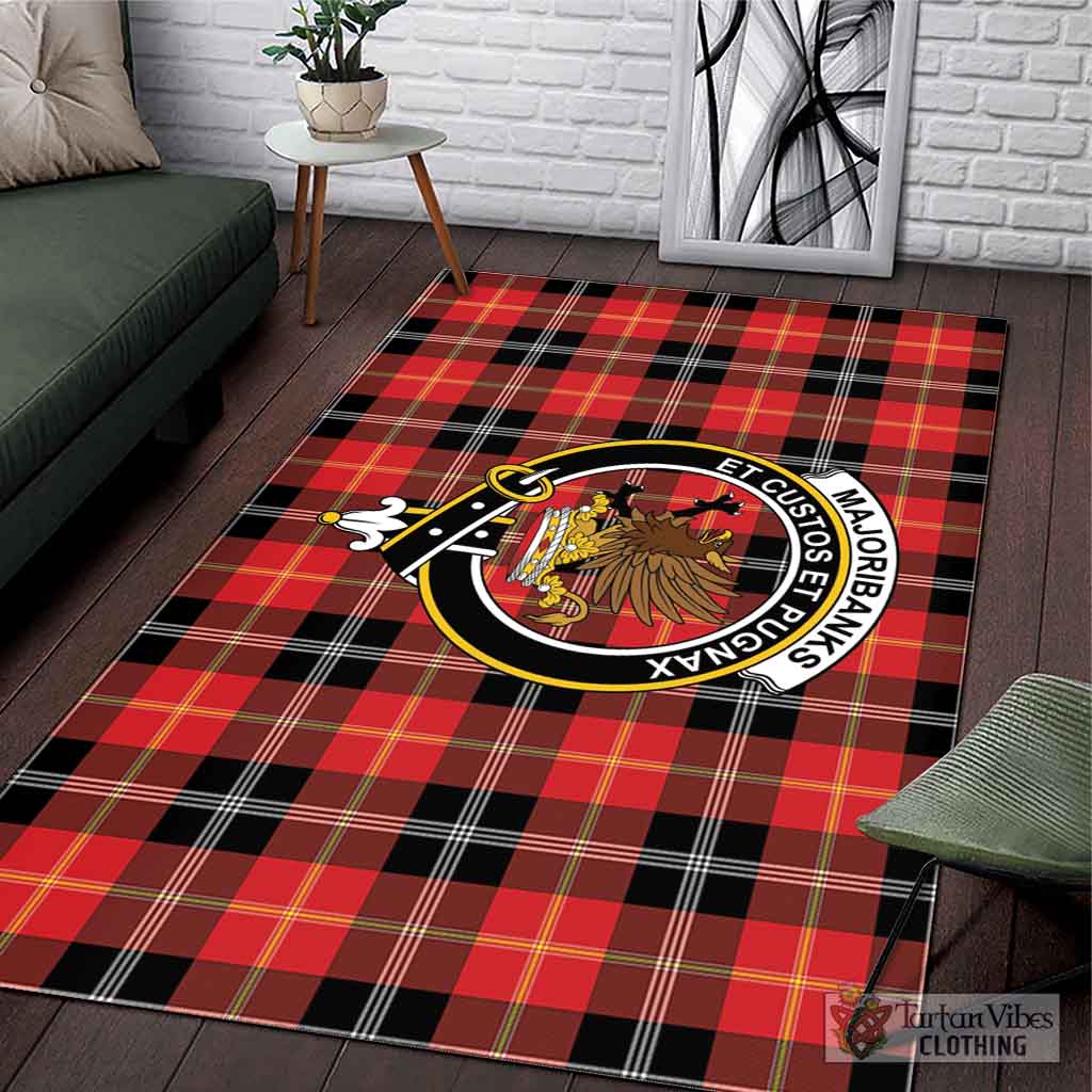 Tartan Vibes Clothing Majoribanks Tartan Area Rug with Family Crest