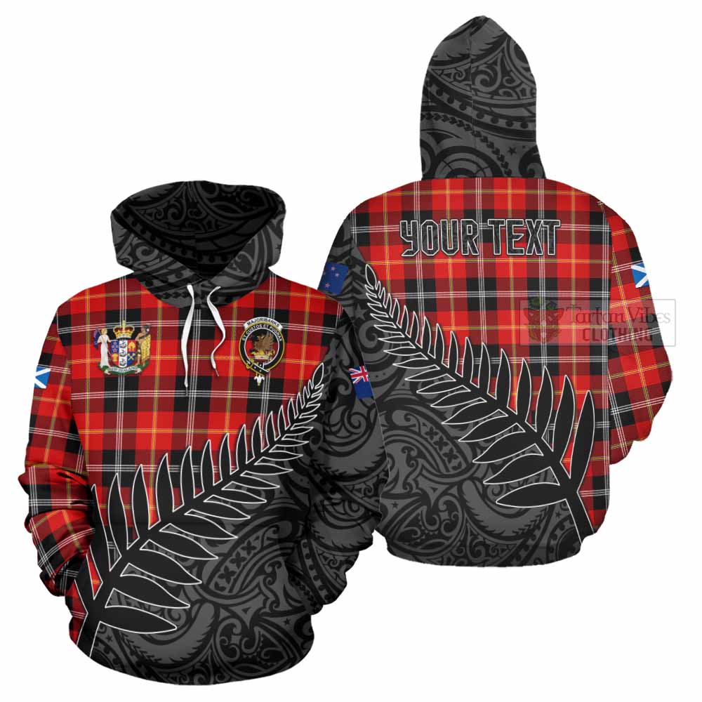 Tartan Vibes Clothing Majoribanks Crest Tartan Hoodie with New Zealand Silver Fern Half Style