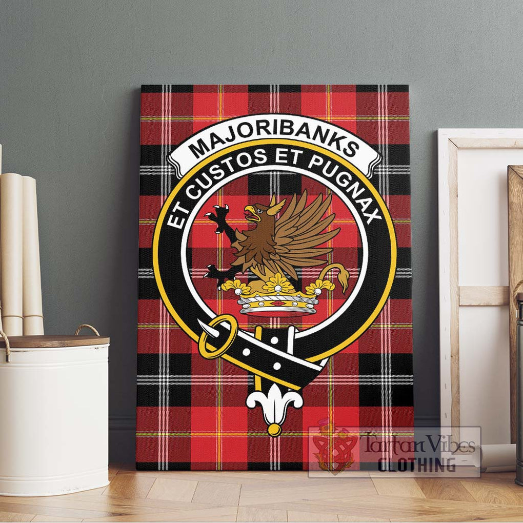 Majoribanks Tartan Canvas Print Wall Art with Family Crest Without Frame - Tartan Vibes Clothing