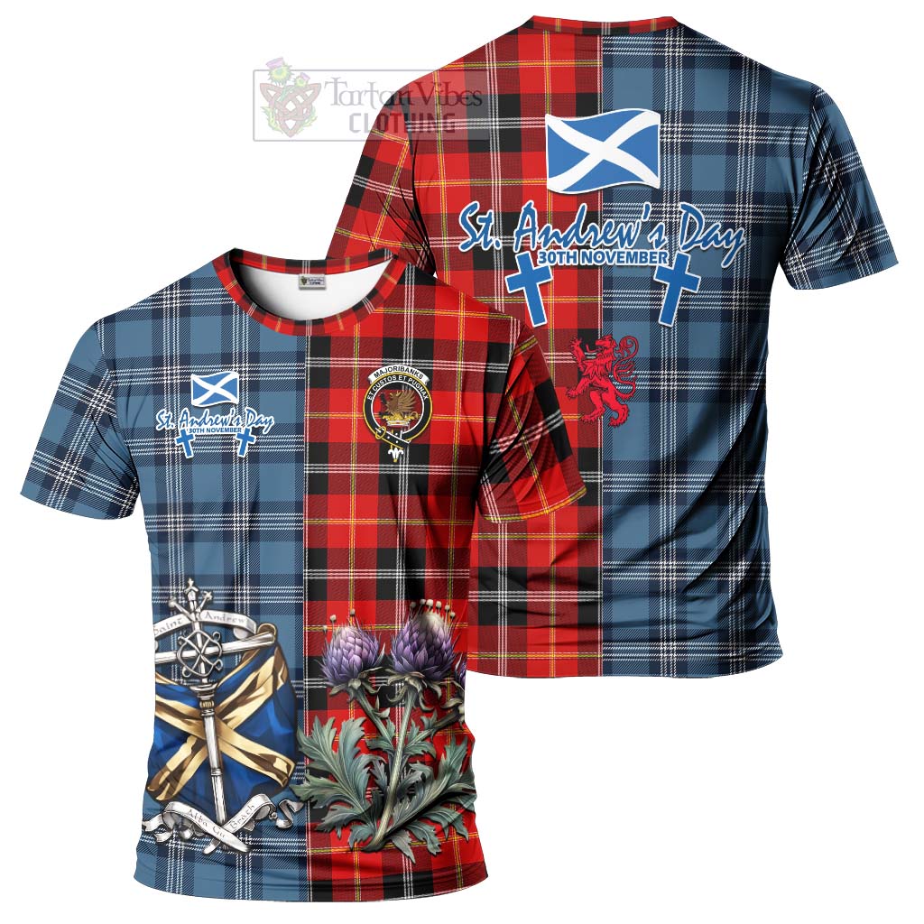 Tartan Vibes Clothing Majoribanks Tartan T-Shirt Happy St. Andrew's Day Half Tartan Style