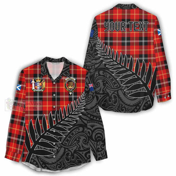 Majoribanks Crest Tartan Women's Casual Shirt with New Zealand Silver Fern Half Style