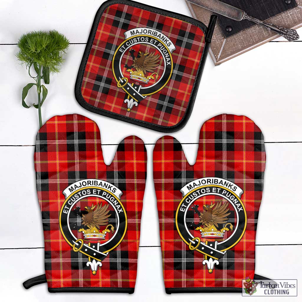 Tartan Vibes Clothing Majoribanks Tartan Combo Oven Mitt & Pot-Holder with Family Crest