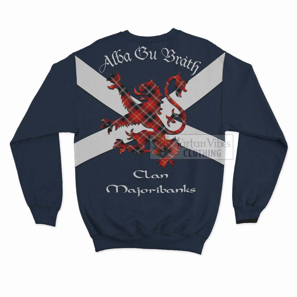 Tartan Vibes Clothing Majoribanks Tartan Lion Rampant Sweatshirt – Proudly Display Your Heritage with Alba Gu Brath and Clan Name