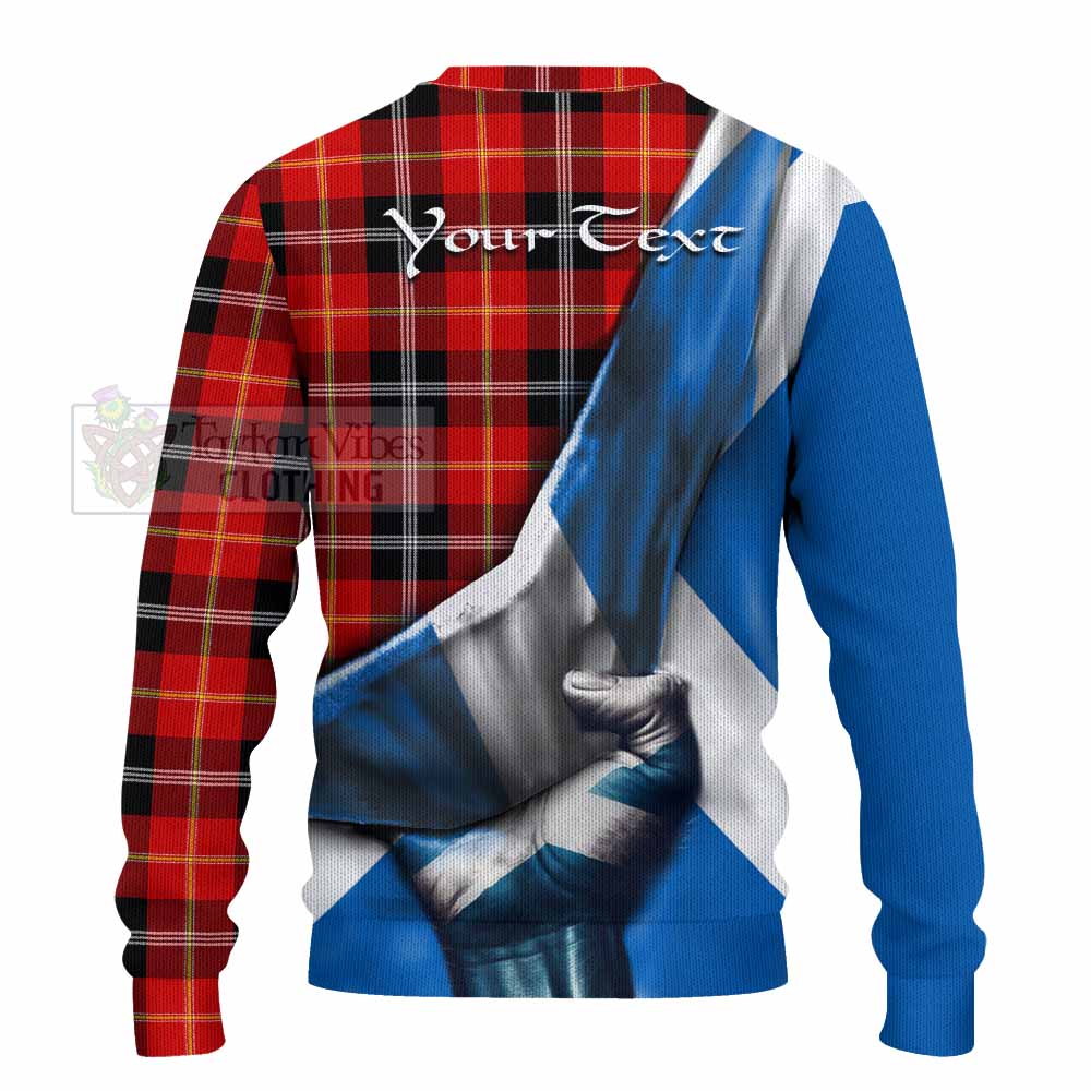 Tartan Vibes Clothing Majoribanks Tartan Knitted Sweater with Family Crest Scotland Patriotic Style