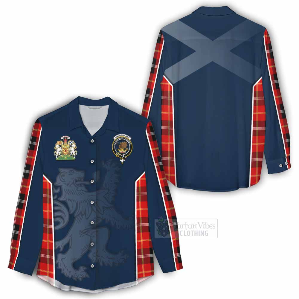 Tartan Vibes Clothing Majoribanks Tartan Women's Casual Shirt with Family Crest and Lion Rampant Vibes Sport Style