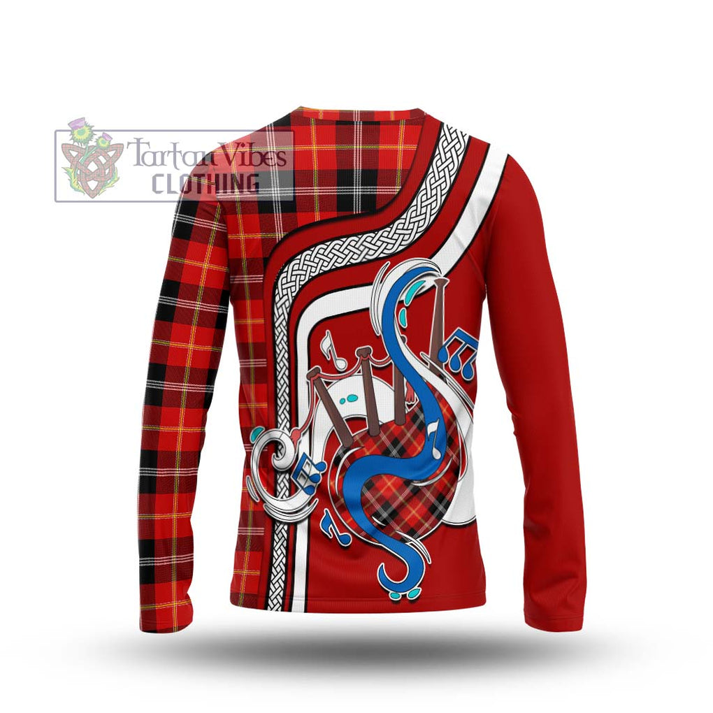 Tartan Vibes Clothing Majoribanks Tartan Long Sleeve T-Shirt with Epic Bagpipe Style