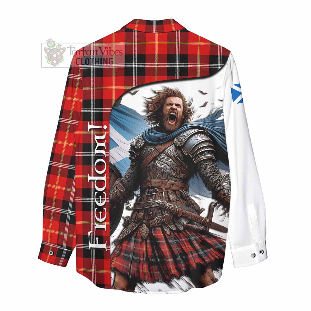 Tartan Vibes Clothing Majoribanks Crest Tartan Women's Casual Shirt Inspired by the Freedom of Scottish Warrior