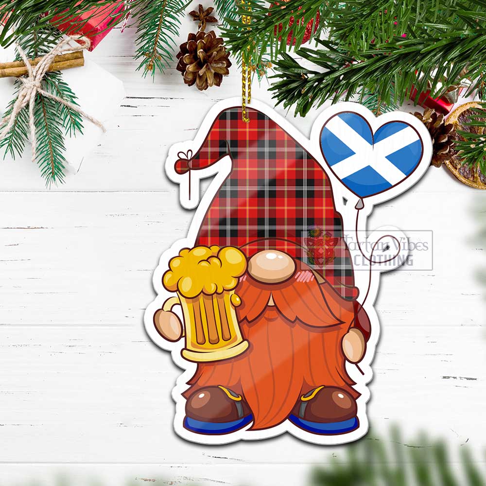 Tartan Vibes Clothing Majoribanks Tartan Gnome Holding Beer Glass Christmas Ornament with Personalized National Flag