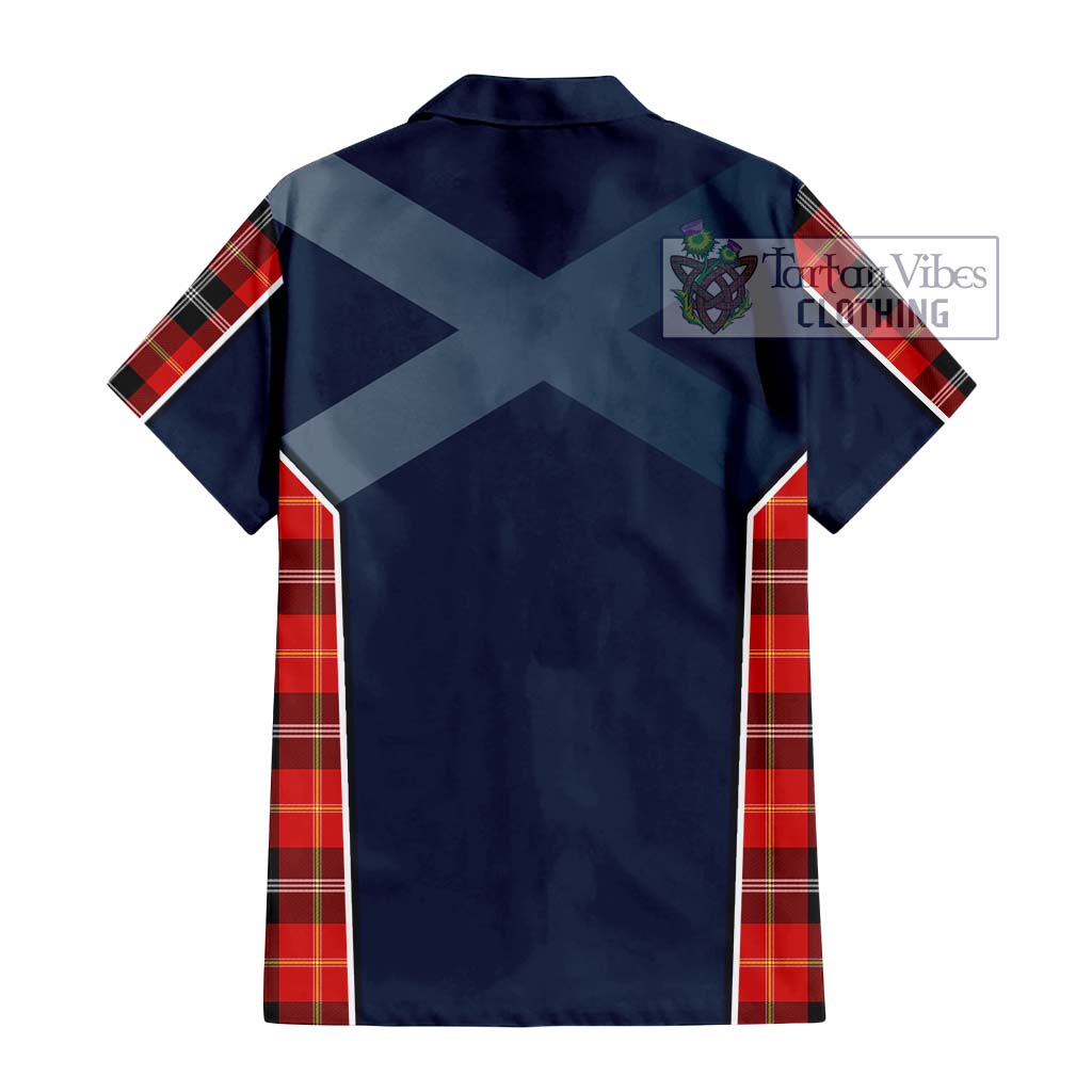 Tartan Vibes Clothing Majoribanks Tartan Short Sleeve Button Shirt with Family Crest and Lion Rampant Vibes Sport Style