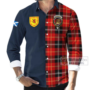 Majoribanks Tartan Long Sleeve Button Shirt Alba with Scottish Lion Royal Arm Half Style