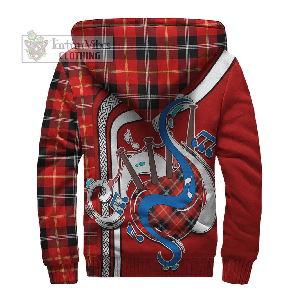 Majoribanks Tartan Sherpa Hoodie with Epic Bagpipe Style - Tartanvibesclothing Shop