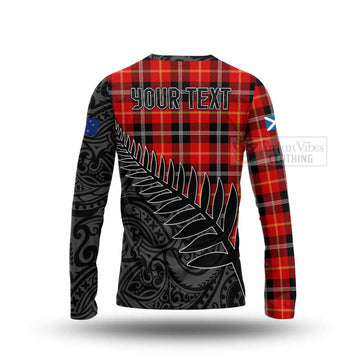 Majoribanks Crest Tartan Long Sleeve T-Shirt with New Zealand Silver Fern Half Style