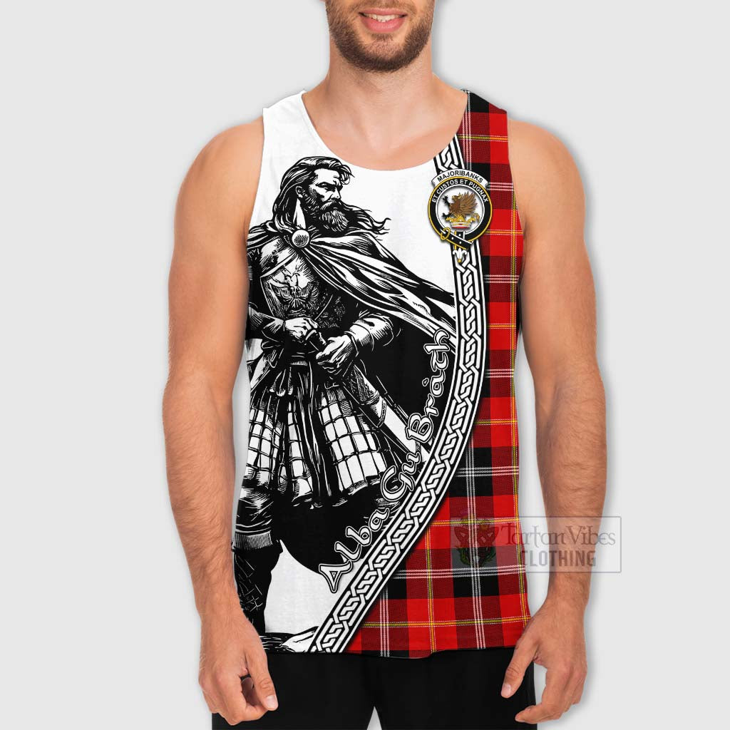 Tartan Vibes Clothing Majoribanks Tartan Clan Crest Men's Tank Top with Highlander Warrior Celtic Style