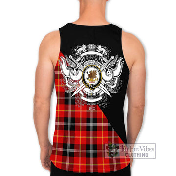 Majoribanks Tartan Men's Tank Top with Family Crest and Military Logo Style