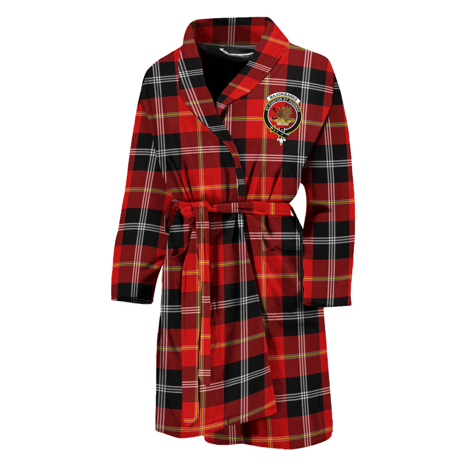 Majoribanks Tartan Bathrobe with Family Crest Unisex M - Tartan Vibes Clothing