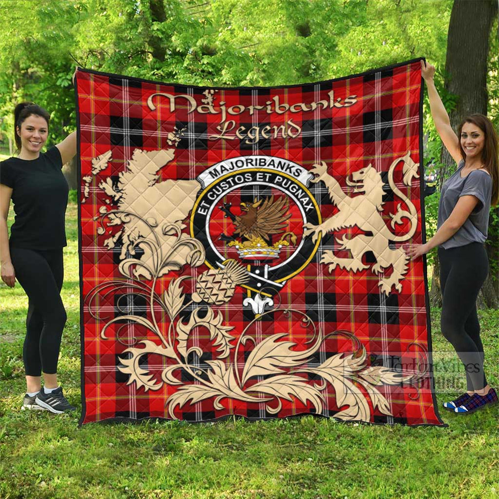 Tartan Vibes Clothing Majoribanks Tartan Quilt with Family Crest and Scottish Symbol Style