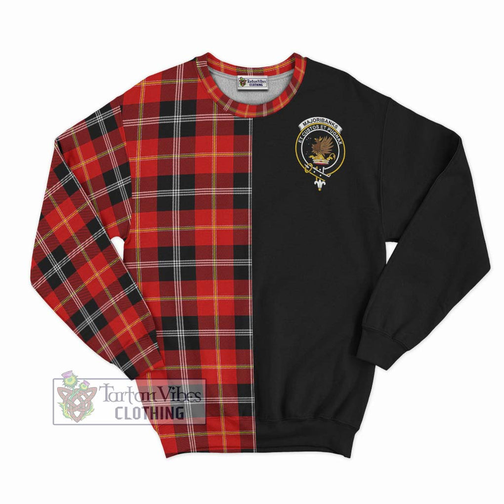 Majoribanks Tartan Sweatshirt with Family Crest and Half Of Me Style - Tartanvibesclothing Shop