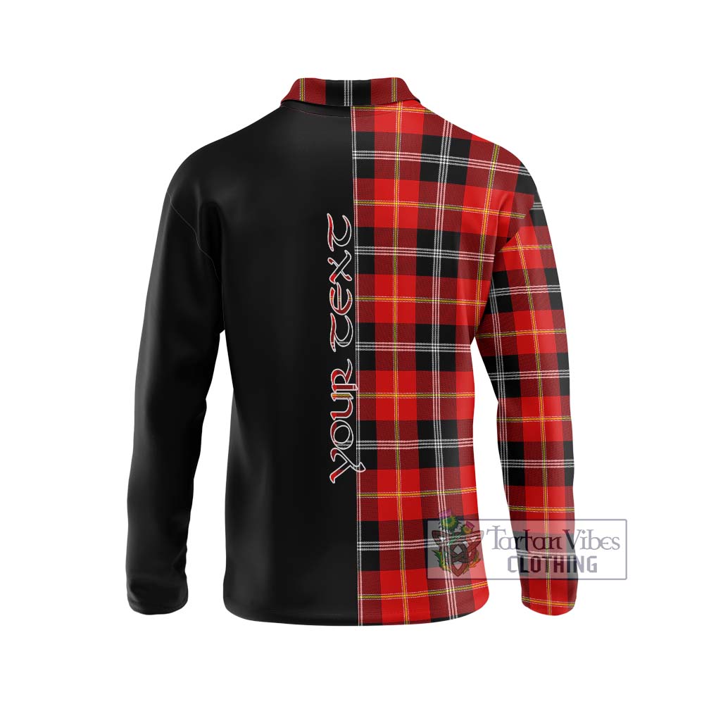 Majoribanks Tartan Long Sleeve Polo Shirt with Family Crest and Half Of Me Style - Tartanvibesclothing Shop