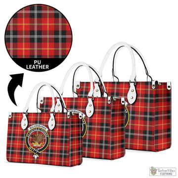 Majoribanks Tartan Luxury Leather Handbags with Family Crest