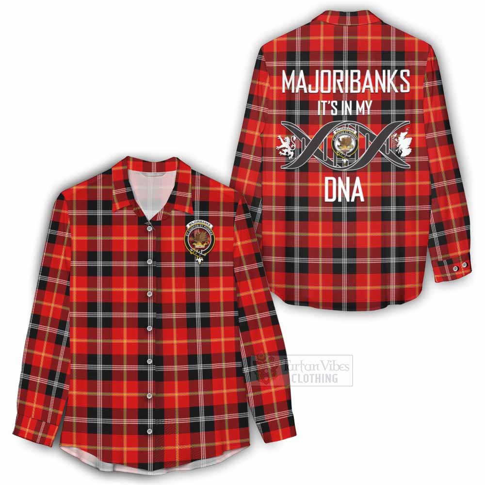 Tartan Vibes Clothing Majoribanks Tartan Women's Casual Shirt with Family Crest DNA In Me Style