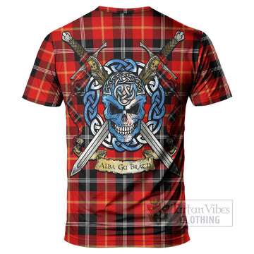 Majoribanks Tartan T-Shirt with Family Crest Celtic Skull Style