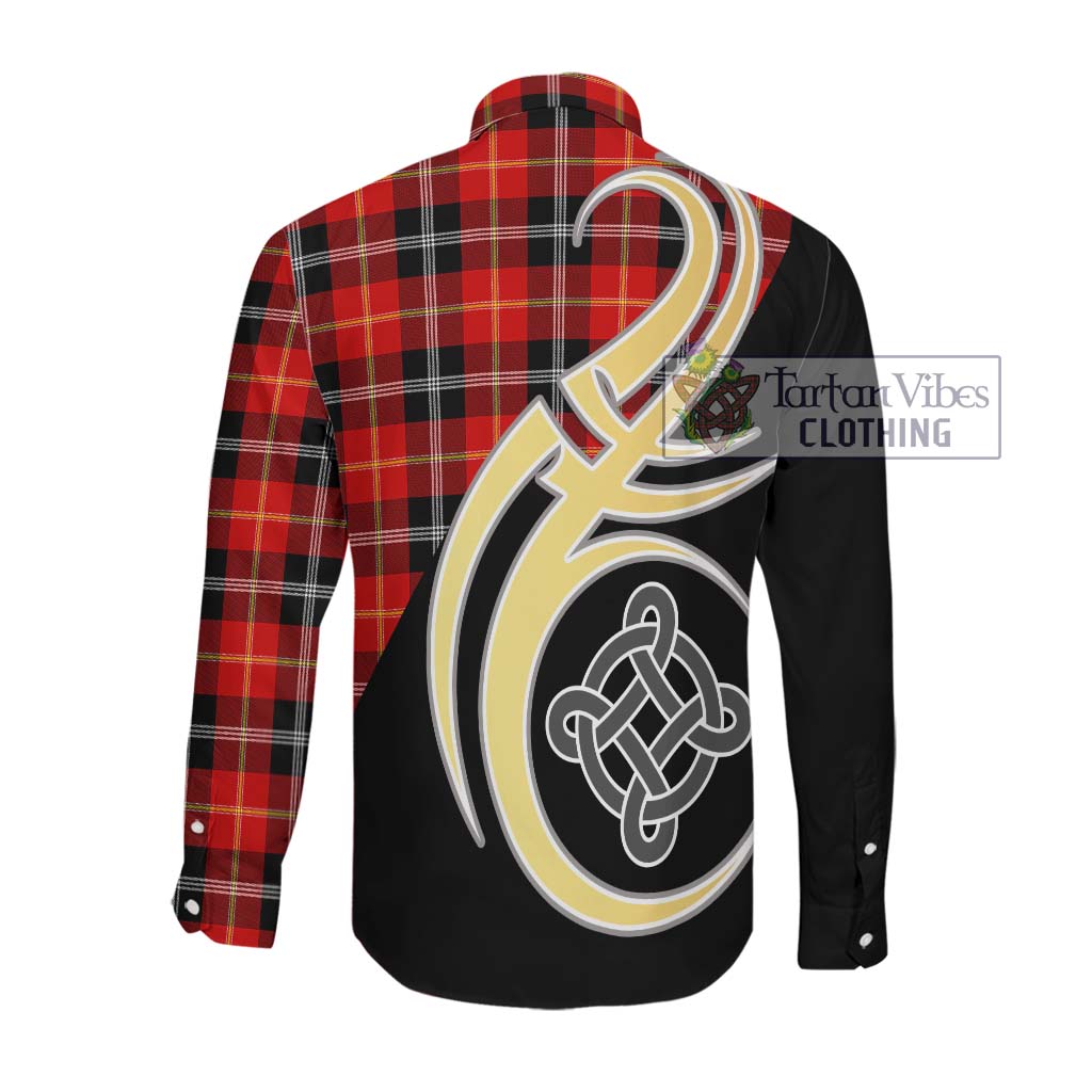 Majoribanks Tartan Long Sleeve Button Shirt with Family Crest and Celtic Symbol Style Men's Shirt - Tartan Vibes Clothing