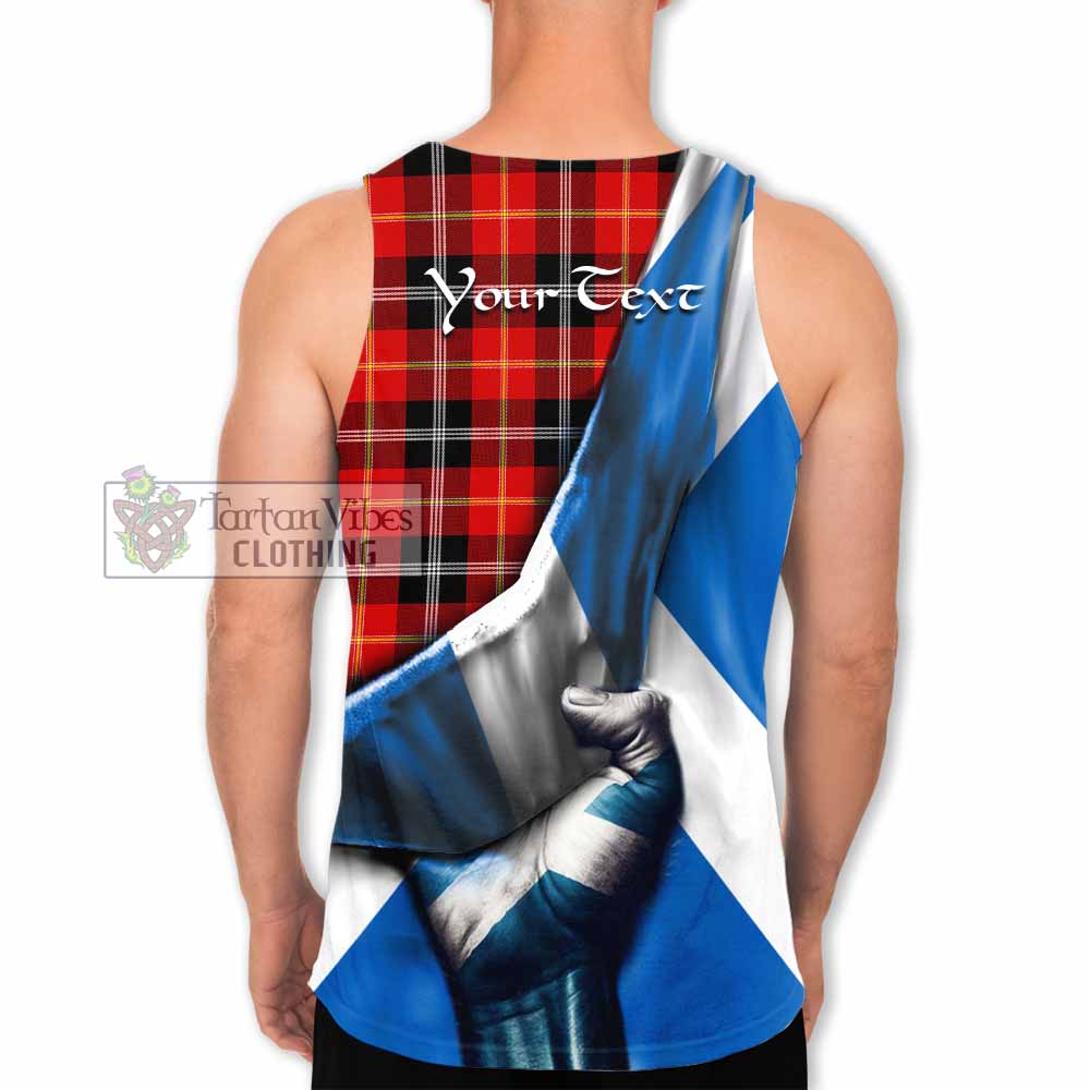 Tartan Vibes Clothing Majoribanks Tartan Men's Tank Top with Family Crest Scotland Patriotic Style