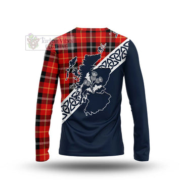 Majoribanks Tartan Long Sleeve T-Shirt Featuring Thistle and Scotland Map