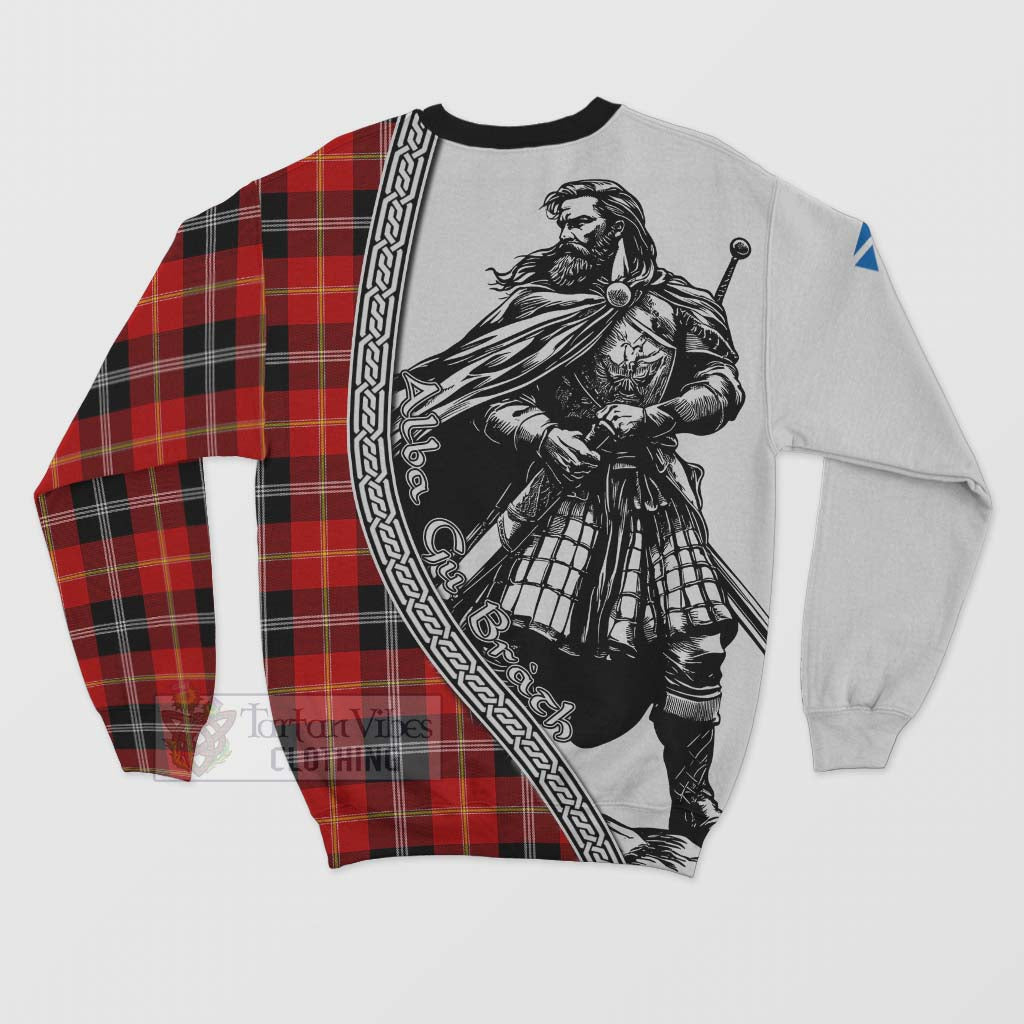 Majoribanks Tartan Clan Crest Sweatshirt with Highlander Warrior Celtic Style - Tartan Vibes Clothing