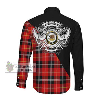 Majoribanks Tartan Long Sleeve Button Shirt with Family Crest and Military Logo Style