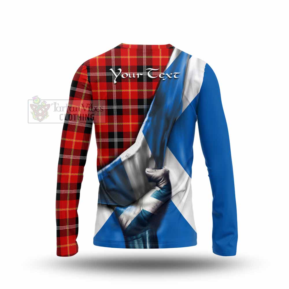 Tartan Vibes Clothing Majoribanks Tartan Long Sleeve T-Shirt with Family Crest Scotland Patriotic Style