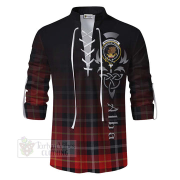 Majoribanks Tartan Ghillie Kilt Shirt Featuring Alba Gu Brath Family Crest Celtic Inspired