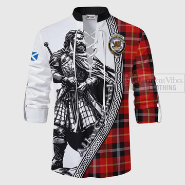 Majoribanks Tartan Clan Crest Ghillie Kilt Shirt with Highlander Warrior Celtic Style