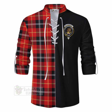 Majoribanks Tartan Ghillie Kilt Shirt with Family Crest and Half Of Me Style