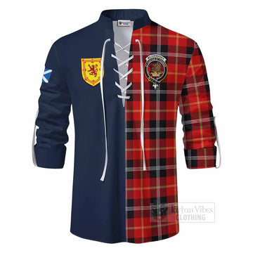 Majoribanks Tartan Ghillie Kilt Shirt Alba with Scottish Lion Royal Arm Half Style