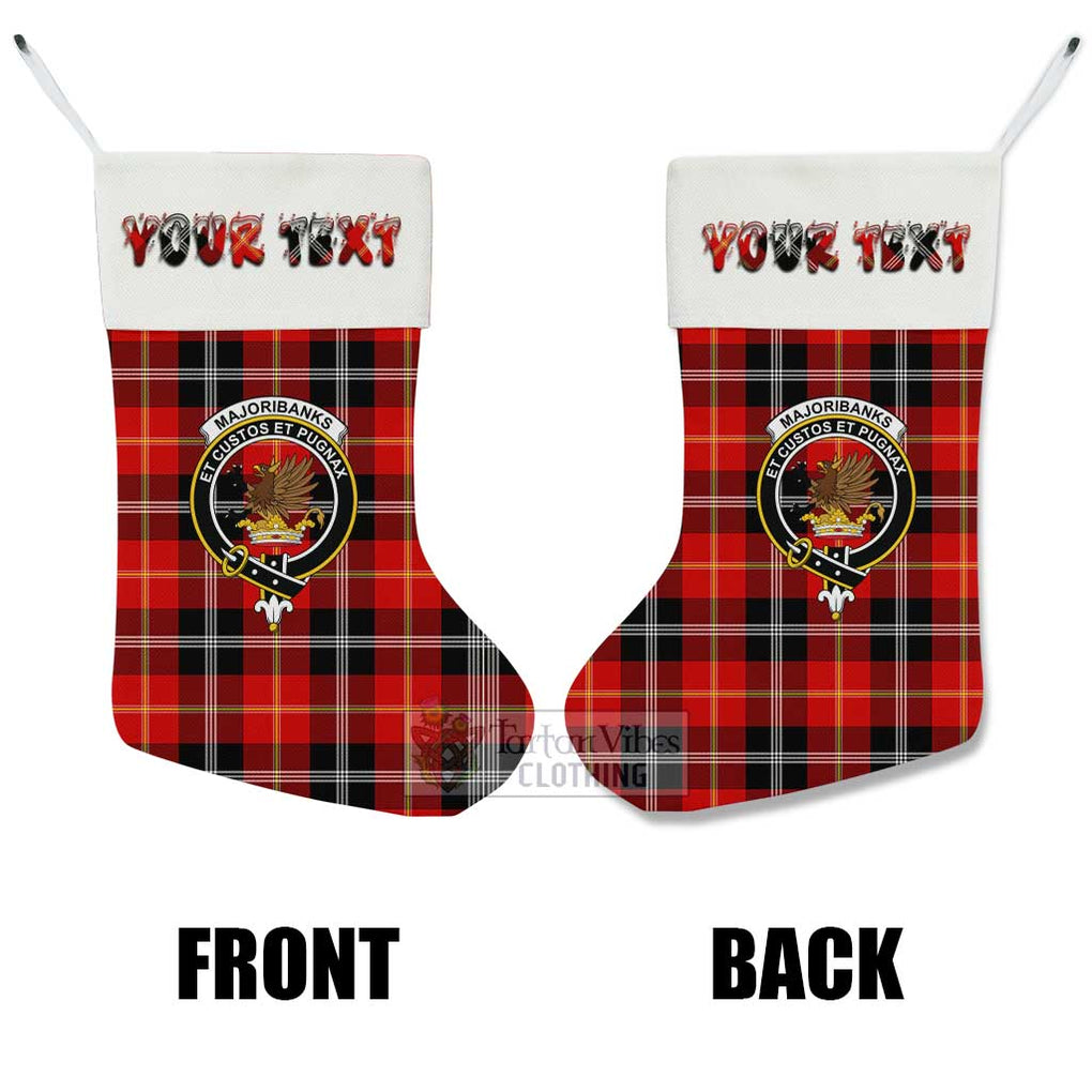 Tartan Vibes Clothing Majoribanks Tartan Family Crest Christmas Stocking with Personalized Text